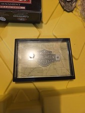 Vintage Harley Davidson Motorcycle Advertisement/Map Glass Paperweight 2000 picture