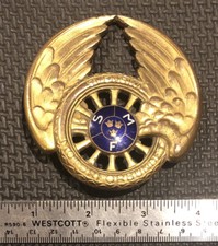 Early Brass Swedish Car Motor Club Badge SMF Svenska Motorforbundet Sporrong Co picture
