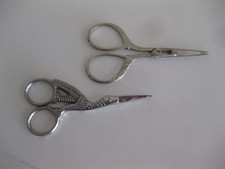Embroidery Scissors Lot Of 2 Stork And Ornate picture