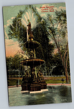 Foster Fountain Central Park Clinton Massachusetts MA Vintage Postcard picture
