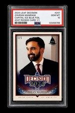 Zohran Mamdani 2024 Leaf Decision #247 Capital Ice Blue Foil Rookie Card RC 1/1 picture