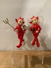 Rare Vintage Empress Red Devil Pixies Halloween Christmas picture