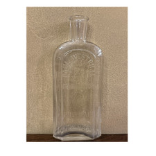 Clear Embossed Glass Hair Tonic Bottle New York picture