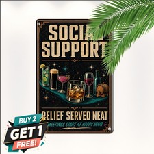 Group Therapy Practiced Here Man Cave Bar Wall Decor Retro Metal Tin Sign 8x12 picture