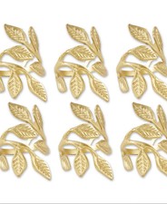 Design Imports Brass Napkin Ring, Set of 6 - Gold Vine picture