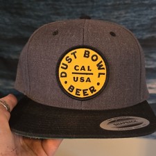 Dust Bowl Beer Snapback Hat Cap Gray/Black Flat Brim Breweriana picture