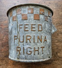 Vintage Purina Feed Galvanized One Gallon Dry Measure Bucket picture