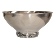 Vintage 1960s MCM International Decorator Stainless Steel 18-8 Pedestal Bowl 12