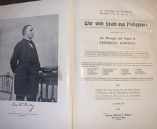 1902 Book Of Spanish-American War Huge Folio Roosevelt McKinley Color Maps 17x12 picture
