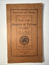 1905 Knights of Pythias Indiana Grand Lodge Constitution Statutes Fraternal Book picture