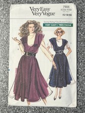 VTG Very Easy Very Vogue Pattern 7555 - sz 12-14-16 UNCUT jumper dress & top picture
