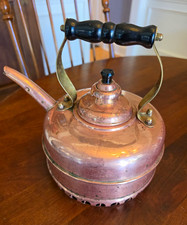 Simplex Solid Copper Stove Top Tea Kettle - Whistling - Made In England picture