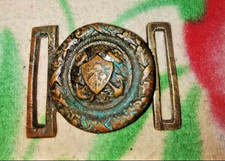 RARE FULGENCIO BATISTA NAVY ARMY BELT BUCKLE REPUBLIC ARMS SHIELD 1940s picture