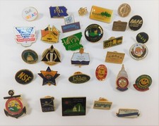 Mixed Lot of 30 Vintage Companies and Originations Lapel / Cap Pins picture