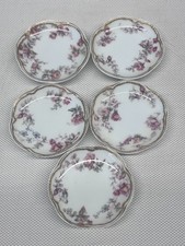 Vintage Haviland Limoges Pink Flowers Butter Plates picture