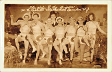 RPPC Camden NJ  W E Tebbetts Walkathon Postcard 1930 Men Dressed as Girls Risqué picture