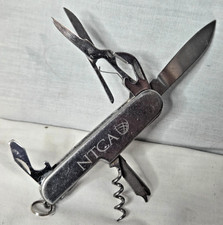 Vintage NTCA Asheville NC Advertising Pocket Knife Multi Tool Knife Scissors picture