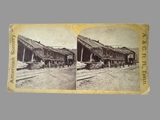 Antique 1870s Stereoview A & C R.R. Tennessee Railroad Workers American Scenery picture