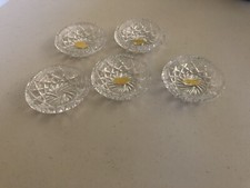 5 VINTAGE PAPEL WEST GERMANY CUT LEAD CRYSTAL INDIVIDUAL OPEN SALTS picture