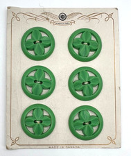 Vintage LaMode Paris Casein green cut out pierced carded buttons~1