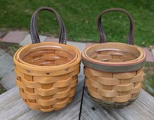 Lot of Two Small Longaberger Gatehouse Baskets with Liners picture