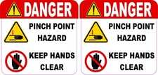 StickerTalk Danger Pinch Point Hazard Safety Warning Sticker 3x3 inch picture