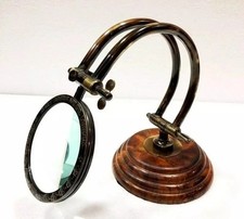 Magnifier Adjustable Brass Magnifying Glass Vintage Look Nautical Table Decor picture