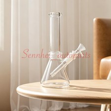 Thick 8'' Clear Glass Bong Water Pipe Smoking Hookah Thick Shisha Beaker Bubbler picture