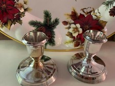 Two Silver plated candle sticks 3 inch tall Leonard from India (603) picture