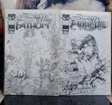 FATHOM #1 Black & White comic and WITCHBLADE #1,All SIGNED by Michael Turner RIP picture