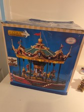 Lemax Christmas Coventry Cove Jungle lighted Musical Carousel Merry Go Round picture