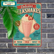 Soda Shop Diner Metal Sign Retro Kitchen Cafe Wall Decoration picture