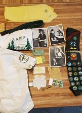 Vintage 1930s-1960s Girl Scout Archive Lot Sash Badges Photos 8mm Film Ephemera picture