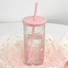 Starbucks 2026 Spring Sakura Cute Pets Series Triangular Glass Straw Cup 16OZ picture