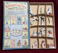Antique 1930’s German/USA Birthday Cake Circus Candle Holders Children’s Game picture