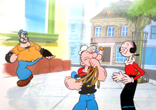 1980's POPEYE HANNA-BARBERA ORIGINAL PRODUCTION CEL sailor fighting Brutus picture