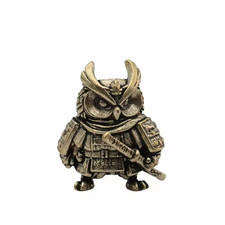 Brass Samurai Warrior Owl EDC Lanyard Paracord Knife Beads DIY Pendant Keychain picture