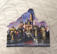 Rare Disneyland 50th Anniversary Castle Postcard Cut Out Metallic Unused picture