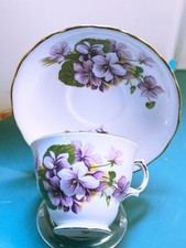 ROYAL KENT FINE BONE CHINA FLORAL PATTERN FOOTED CUP & SAUCER 8620 EXCELLENT picture
