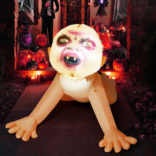 GOOSH 4 FT Halloween Inflatable Zombie Outdoor Decorations Blow Up Yard Scary picture