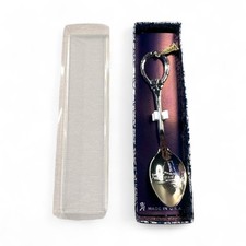 Vintage Silberne New York State Souvenir Spoon Empire State Building Charm Boxed picture