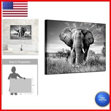 ARTISTIC PATH Elephant Picture Animal Canvas Wall Art, 36x24 Inch picture