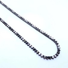 18K Black Gold Over with 3-Prong Design Black & White Diamond Tennis 16