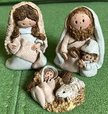 Vintage Eleanor LaBerge 3 pc Nativity Set Hand Made Ceramic 2