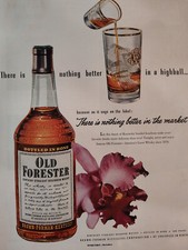 1951 Esquire Original Art Ads Old Forester Bourbon Whiskey Botany 500 Clothes picture