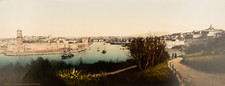 Marseille. Panorama taken from the lighthouse.   photochrome, vintage photochrome 17x4 picture