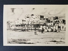 Collection LOT New Mexico Illustrated Artist J. Merrill 1930s era Postcards (6) picture