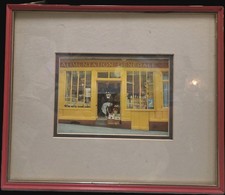 Vintage, Quaint 11x14 Red Frame with Photo Of French Grocery Store  picture