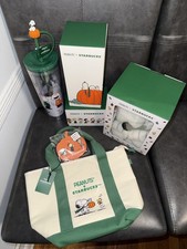 Starbucks x Peanuts 6 pc Set Straw Cup, mug, tumbler, pins, tote, snoopy plush picture