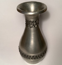 Pewter Vase by Selandia Norway Hammered Metal Danish Modern Design MID Brutalist picture
